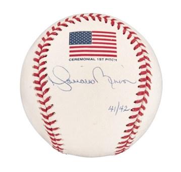 Mariano Rivera Signed 2001 World Series Ceremonial First Pitch Baseball